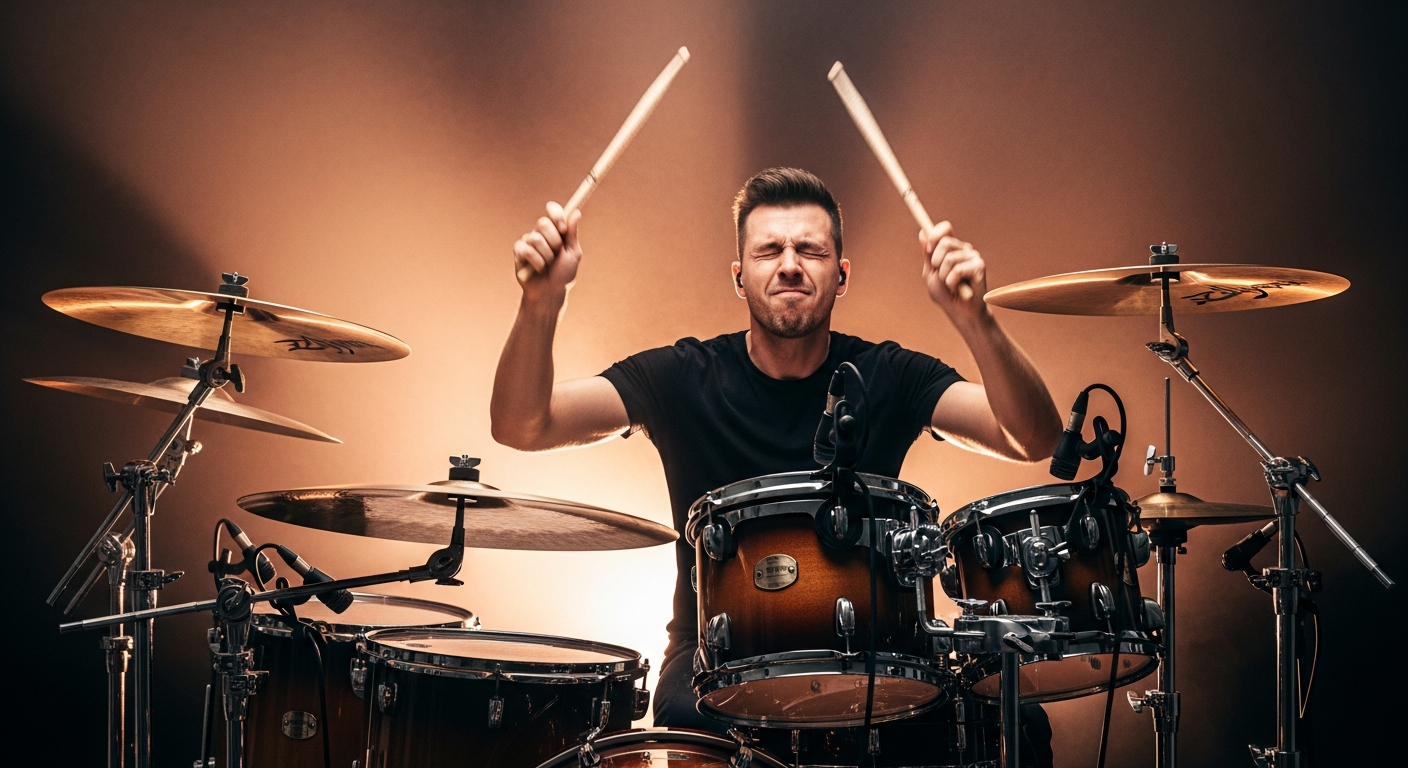 Барабанщик за установкой